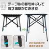 Alice in Miscellaneous Goods Klappbarer Outdoor-Tisch, stilvoll, Aluminium, Rolltop-Plattenbeine, höhenverstellbar, Picknick, niedriger Tisch, hoher Tisch, Camping [Artikel]