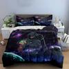 Astronaut in Space Galaxy Bedding Set Bedding set (1 duvet cover, 2 pillowcases, duvet not included)