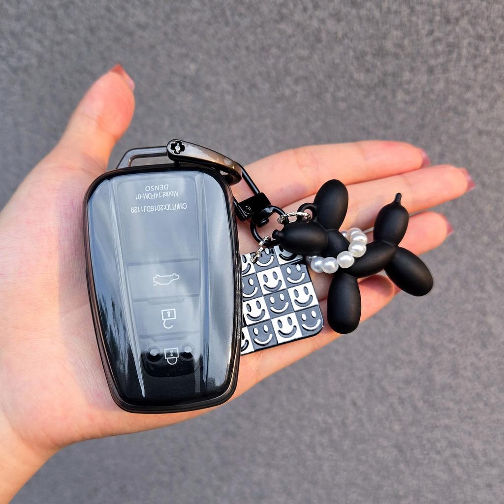 NBNQ8 TPU Shell Fob for Toyota Rav4 Camry 50 LC200 Kruzak Land Cruiser Corolla Yaris Cross Smart Key Cover Holder Case Accessories