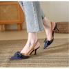 Fashion 2025 Summer High Heel Pointed Toe Women Sandals  Fashion Butterfly-knot Singbacks Shoes Elegant Stripper Party Sandalias