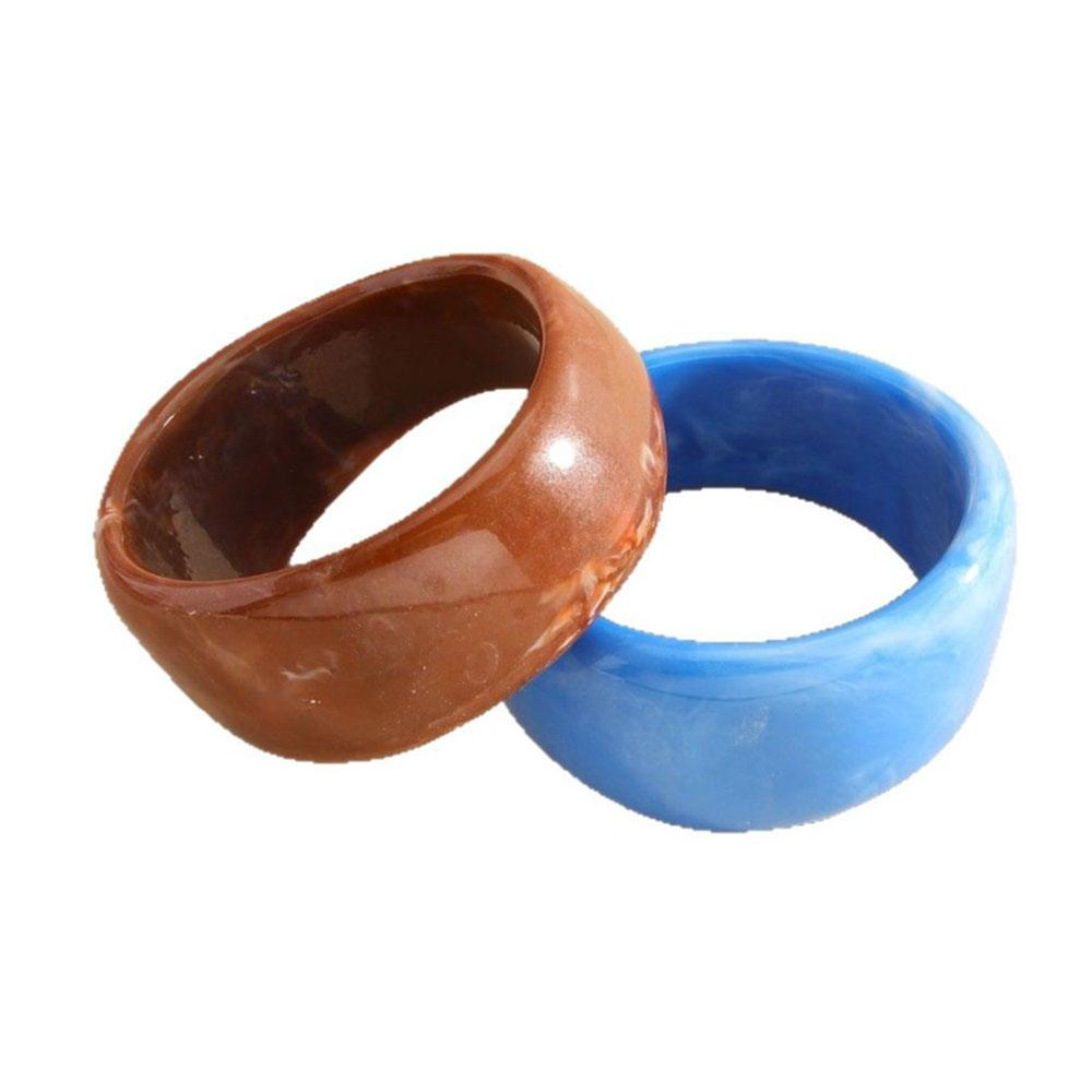 Retro Irregular Geometric Chunky Brown Resin Bangles Wide Acrylic Bracelets Bangle for Women Girls Summer Jewelry
