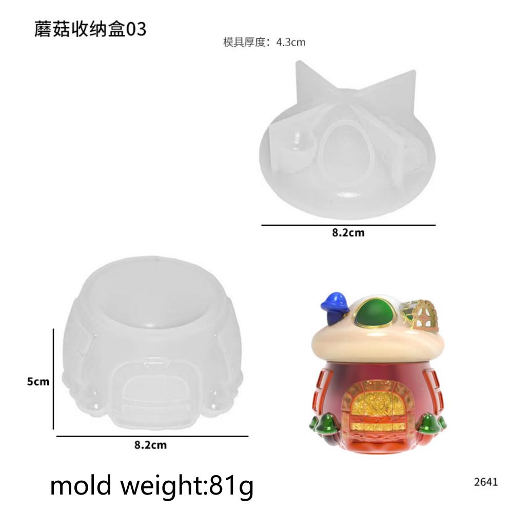 Pudding Jar Storage Bottle Silicone Resin Mold with Lid Candle Holder Box Mould Epoxy Casting Resin Mold