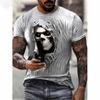 Herre-T-skjorte med skrekk, retro-hodeskalle, mote, sommer, avslappet, kortermet t-skjorte, hop, streetwear, herreklær, personlighetstopper