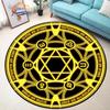Round Black White Pentagram Magic Circle Carpet Living Room Bedroom Decorative Rug Mysterious Style Home Decoration