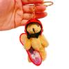 Small Skateboarding Bear Plush Keychain Fashion Bear Bag Charm Hanging Decors Plush Texture Perfect for Backpacks and Key