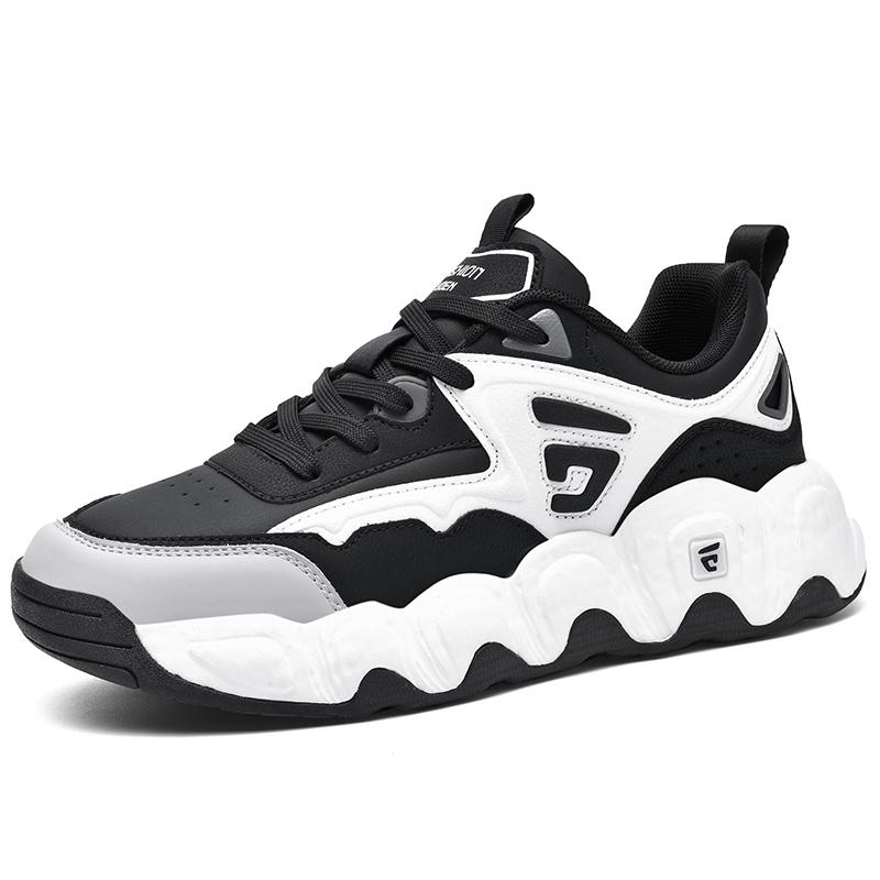 

Новые мужские баскетбольные кроссовки из микрофибры и кожи, модные мужские кроссовки больших размеров, износостойкие, нескользящие, повседневные кроссовки для бега 44 чёрный