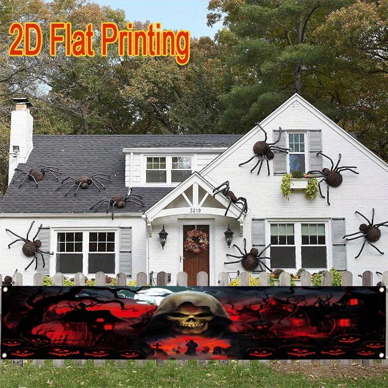 Haunted Happy Halloween Halloween Yard Banner, Outdoor Fence Garden Party Decor