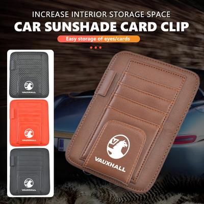 For Vauxhall Car Sun Visor Card Holder Multifunction Storage Bag Glasses Tickets Clip Accessories VXR8 Vivaro Corsa Insignia
