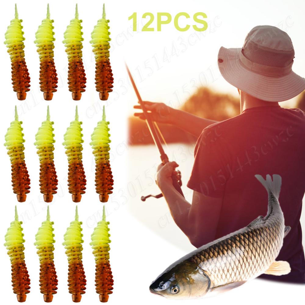 

12Pcs Artificial Soft Lure Swimbait Wobblers Soft Bait Fishing Lure Floating Fishing Lure for Perch Bass Trout