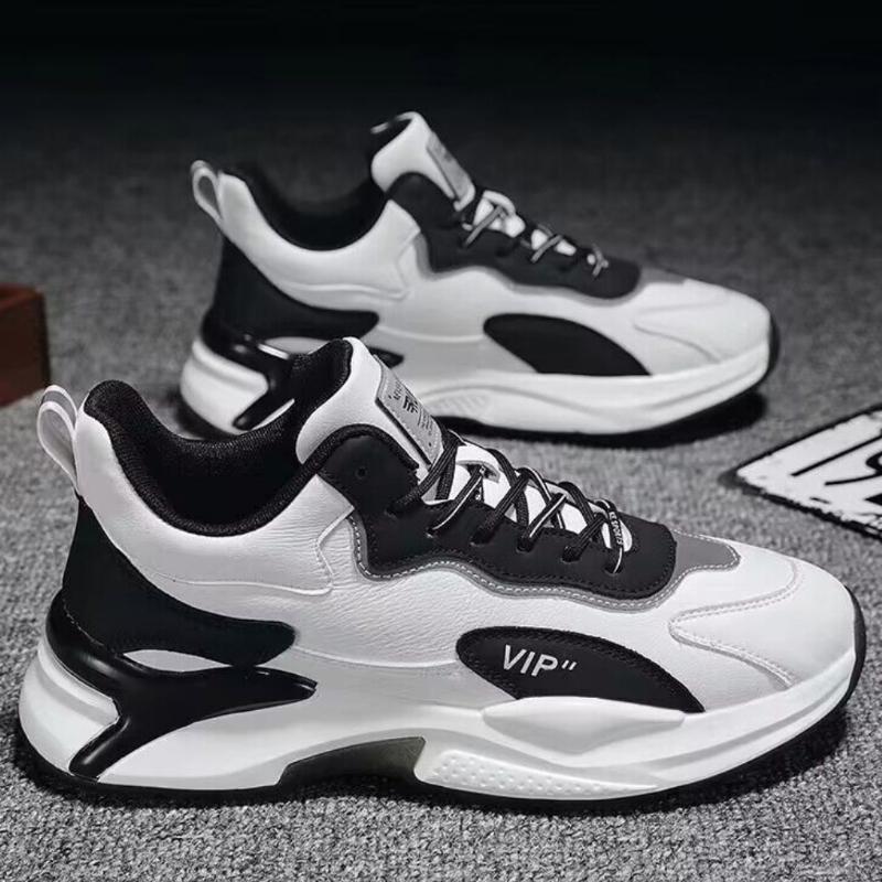 Fashion Non Slip Sneakers Men Comfortable Running Shoes PU Leather Casual Shoes Platform Wear-resistant Basketball Shoe Man Tennis Shoes