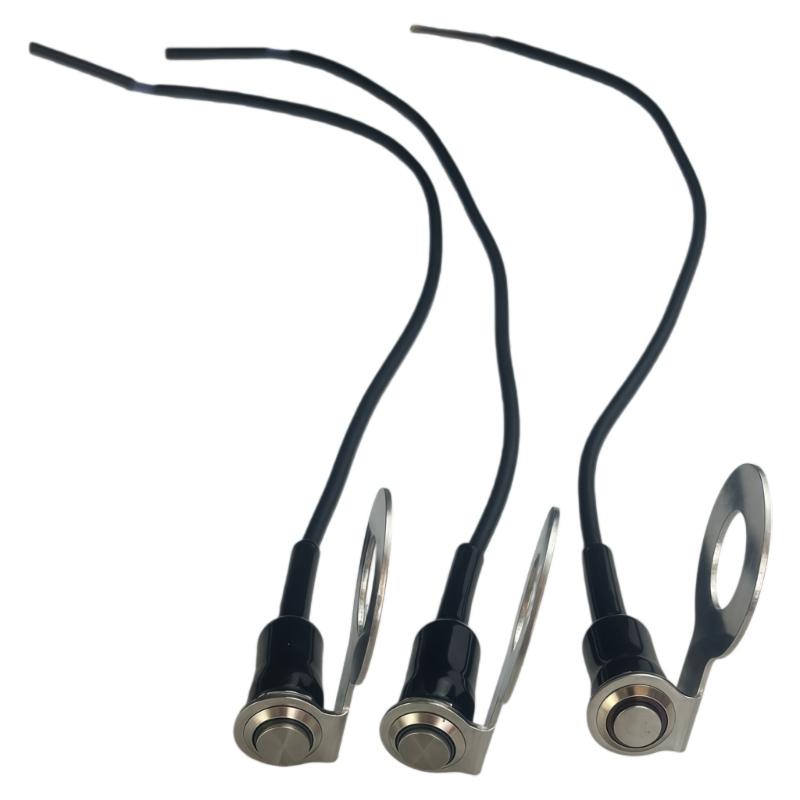 Motorcycle Auxiliary Lamp Power Button 12V 24V 10A Push Button with Stainless Steel Mounting Bracket for Light Wiring