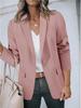 2024 Autumn Women's Long Sleeve One-Button Casual Office Blazer with Pockets