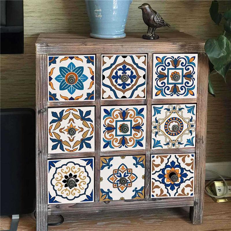 48PCS Self-Adhesive Anti-Oil Sticker Kitchen Stove High Temperature Tile Cabinet Waterproof Wall Sticker -S-B61B