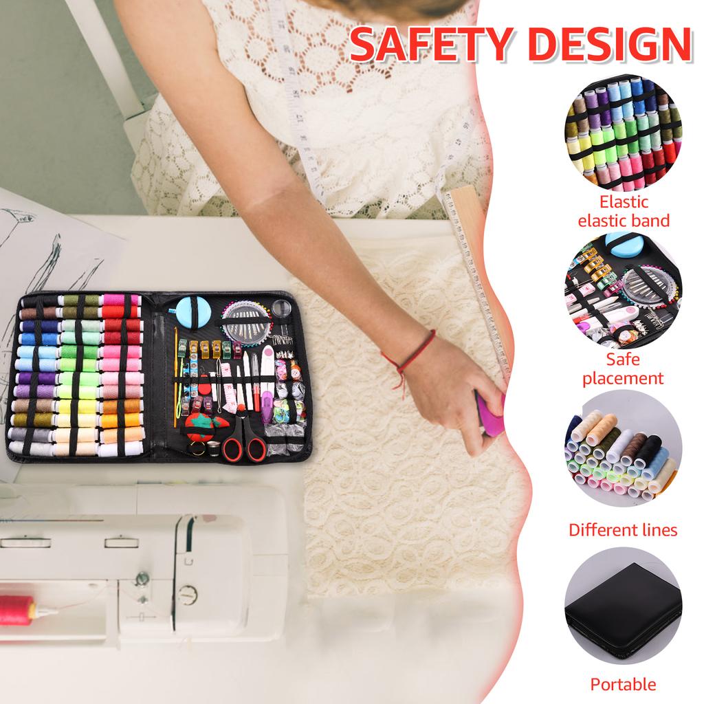 229Pcs Needle and Thread Kit Sewing Supplies Accessories with Needles Thread Scissors Measure Tape and More for Home Work Travel