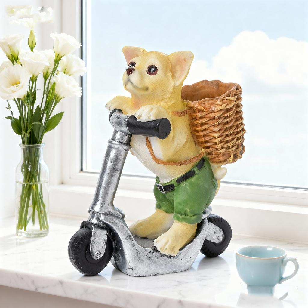 Scooter Puppy Resin Craft Ornaments