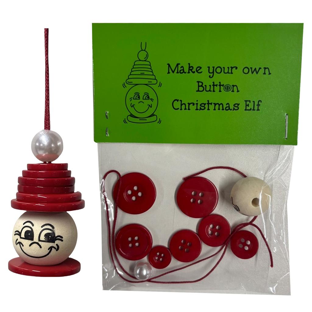 Fun Christmas Button Making Set Reusable Small Xmas Hanging Ornament Creative Button Decorations for Holiday Stocking Filler