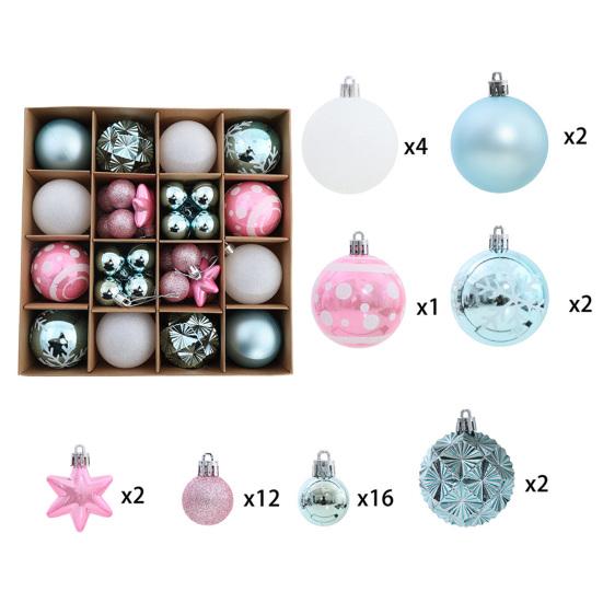 42 Buc. Ornamente Pictate pentru Globuri de Crăciun Set Decor Agățat din Plastic pentru Brad și Petrecere Incasabile Ușoare Festive Decor de Casă
