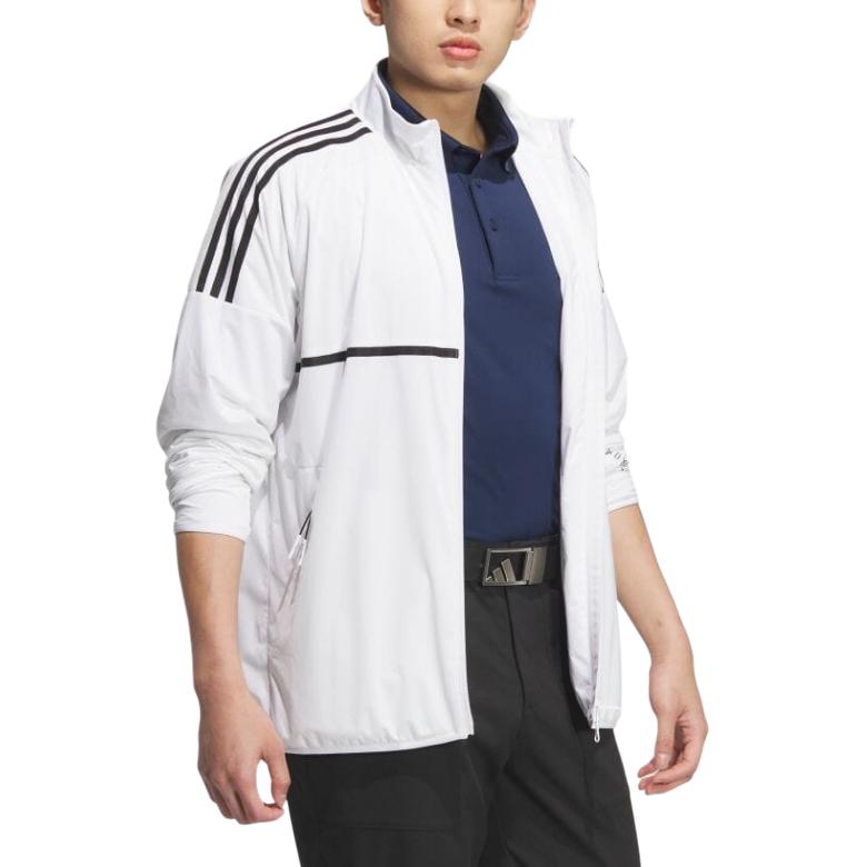 Adidas Rdy Retro Sports Stand Collar Jacket Striped Zipper Windbreaker Long Sleeve Jacket Men Jackets White IM6435