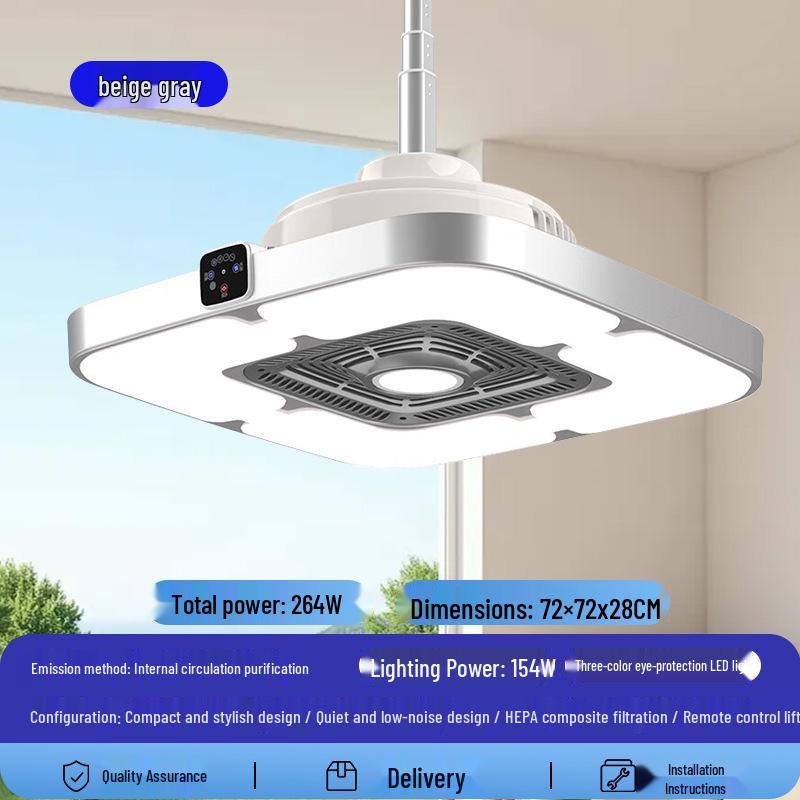Remote Control Lifting Chandelier & Air Purifier for Chess, Card, and Mahjong Rooms