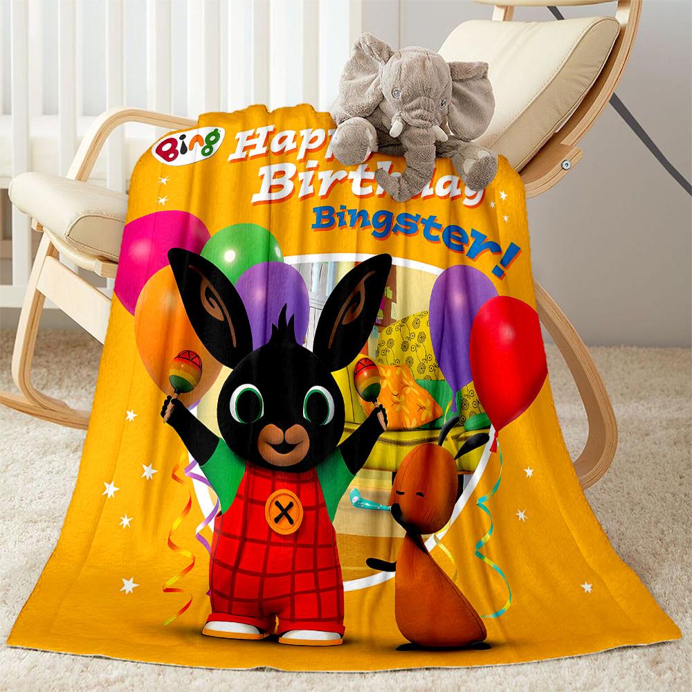 Bing's Birthday Celebration Blanket Ultra-Soft Perfect for Picnics Couch Office Chair for All Seasons Modern Unique Gift for Family and Friends Campin