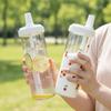 With Lid Straw Milk Plastic Cup 700ml Large Capacity Water Bottle Water Straw Bottles  Bubble Tea