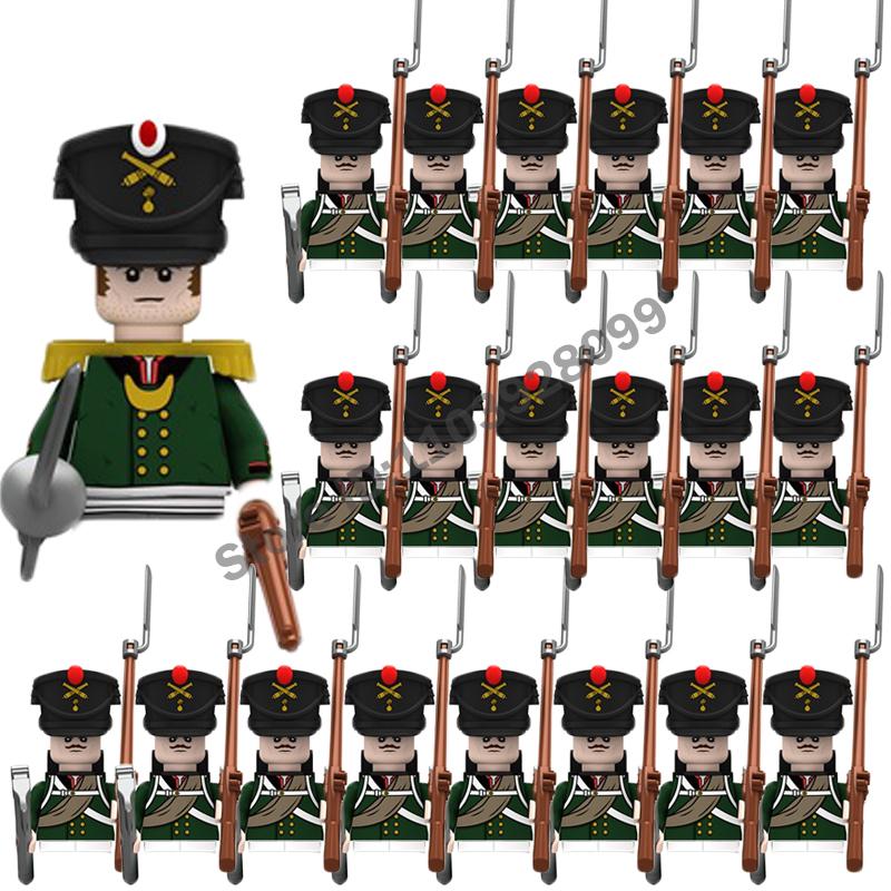 Medieval Military Building Blocks Napoleonic Wars Castle Knight Soldier Figures Weapons Guns British French Marshal Infantry Toy