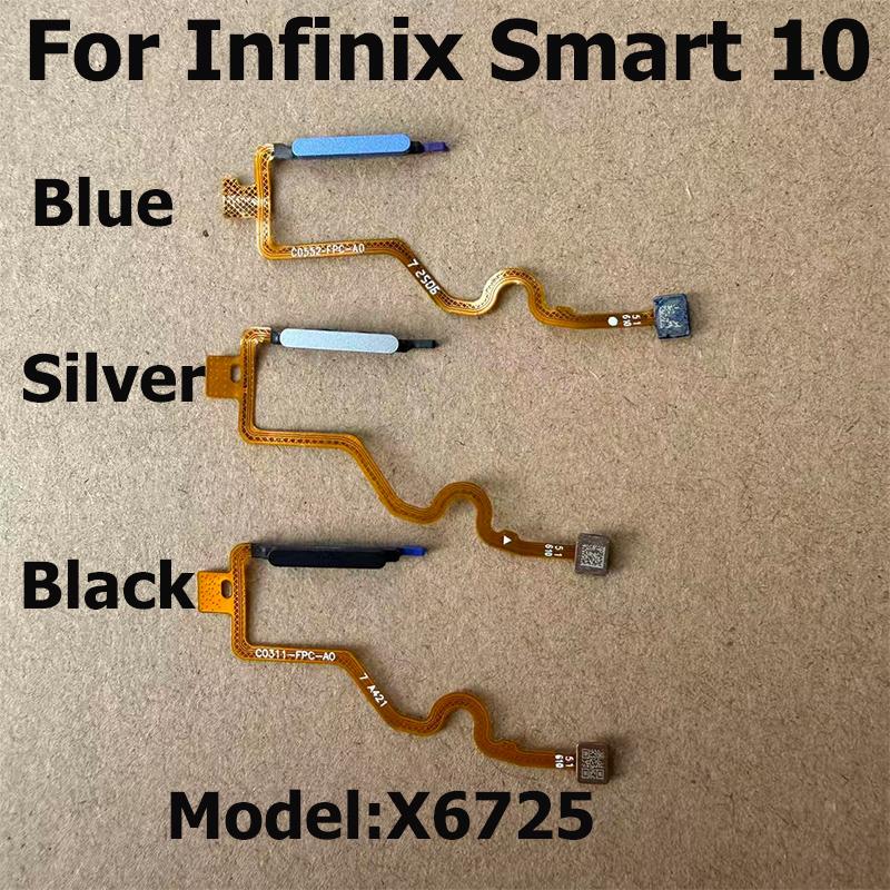 For Infinix Smart 10 ID Home Button Fingerprint Menu Return Key Recognition Scanner Sensor Flex Cable X6725
