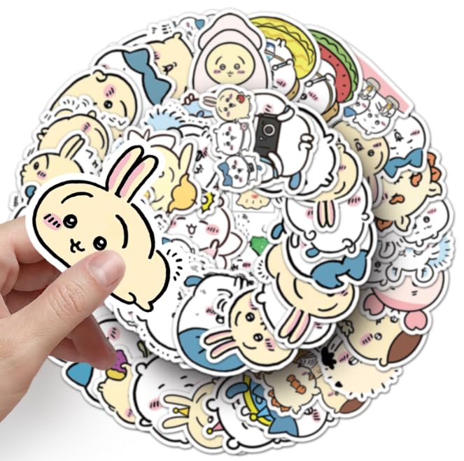 Set de 50 Pegatinas de Dibujos Animados Lindas, Impermeables, Adhesivos Lindos y Elegantes para DIY, Maletas, Apliques, Diario, Garabatos, Ordenador Portátil, PC, Teléfono,