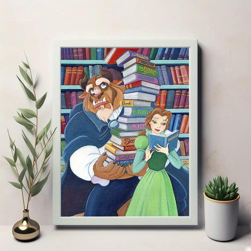 Diamond Mosaic Beauty and The Beast Painting Picture Rhinestones AB Drill Princess Embroidery Cross Stitch Wall Decor