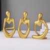 Decorative Abstract Thinker Men Statue Set Of 3 Modern Art Showpiece Sculpture(Fantasy,Gold,13CmX6Cm) For Home Decor Living Room Bedroom