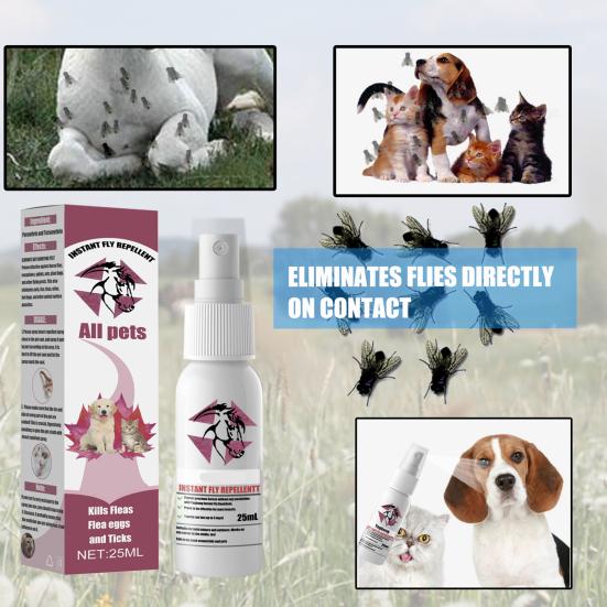 25ML Flohabschreckungsspray Bequeme schnelle Wirkung Keine Rückstände Haustierkörperflöhe