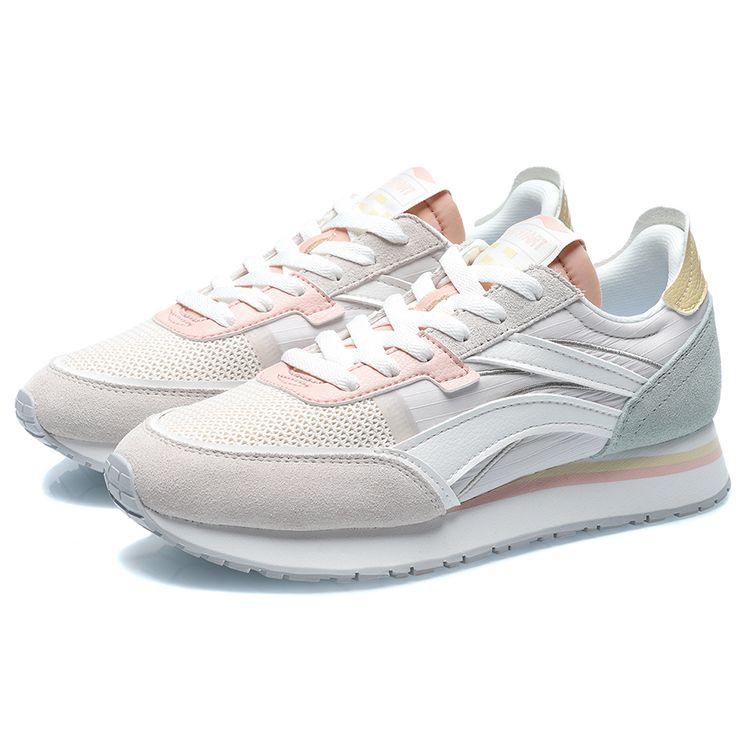 Li Ning Wind Rider Shock Absorbing Non-Slip Durable Low-Top Running Shoes Women sneaker Pink White Green AGCR196-2