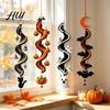Kreativní dárek pro koníčky Halloween Špirálová háčkovaná závěsná ozdoba DIY sada, Sada dýně, ducha a netopýra Černá kočka Kompletní výrobek, Sváteční dekorace pro