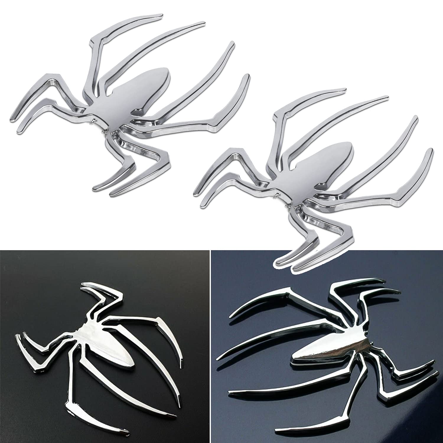 

Danti 3D Хромированные наклейки-эмблемы Spyder, Серебристые, для Can Am Spyder RT, ST, RS, Набор из 2 штук