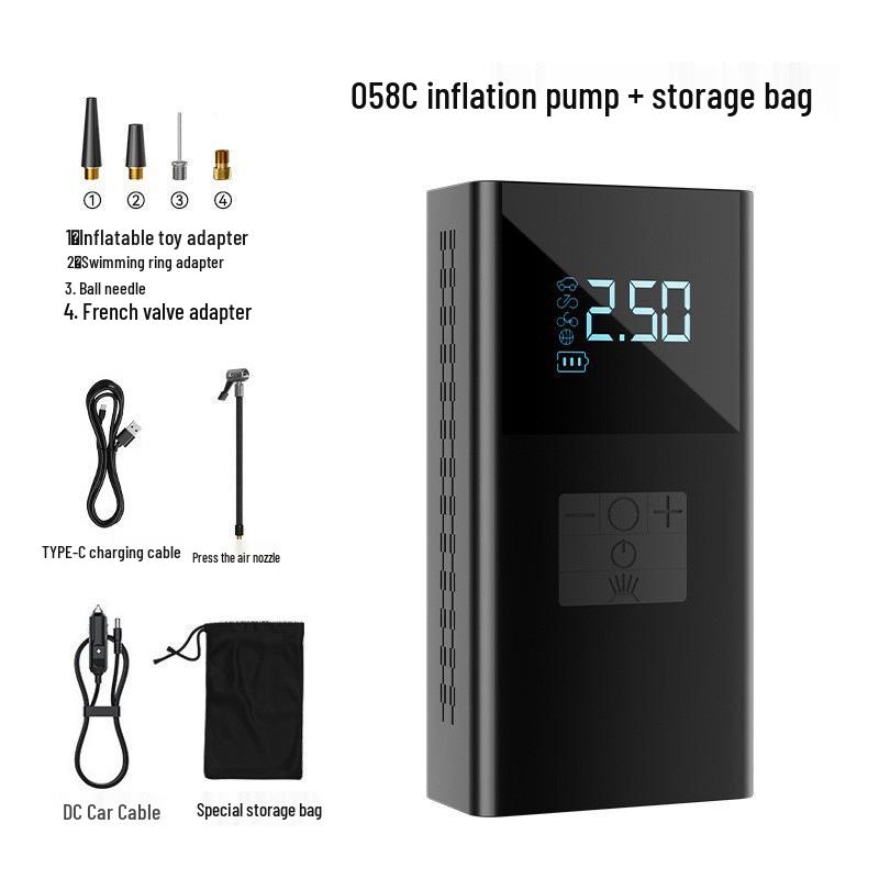 Compact Wireless Electric Tire Inflator & Air Pump with Handheld Feature