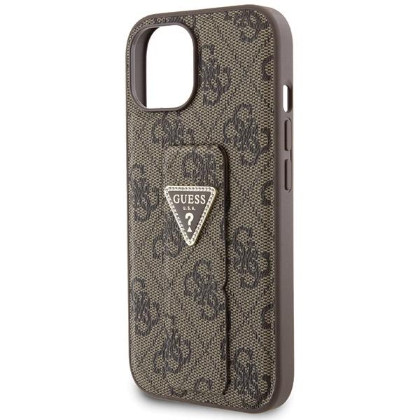 Guess Guhcp15Spgs4Tdw Iphone 15 / 14 / 13 6.1 Brązowy/Brown Hardcase Grip Stand 4G Triangle Strass
