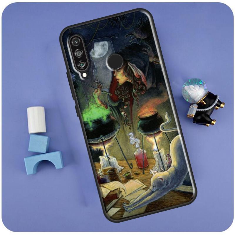 

Halloween Witch Cat For Huawei Nova Y60 Y61 Y70 Y72 Y73 Y90 Y91 12i 11i 3i 7i 8i 9 10 SE P20 P40 P30 Lite Case Huawei Nova 12s