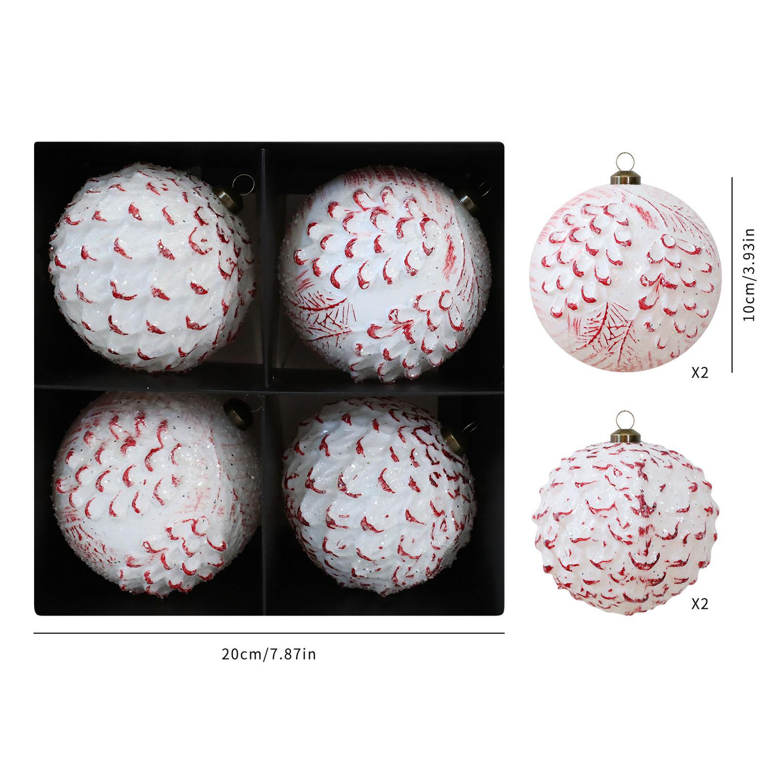 

10СМ/4ШТ Антикварное украшение в виде рождественского шара, Украшение для рождественской елки, Подвесное украшение для окна отеля One Size красный