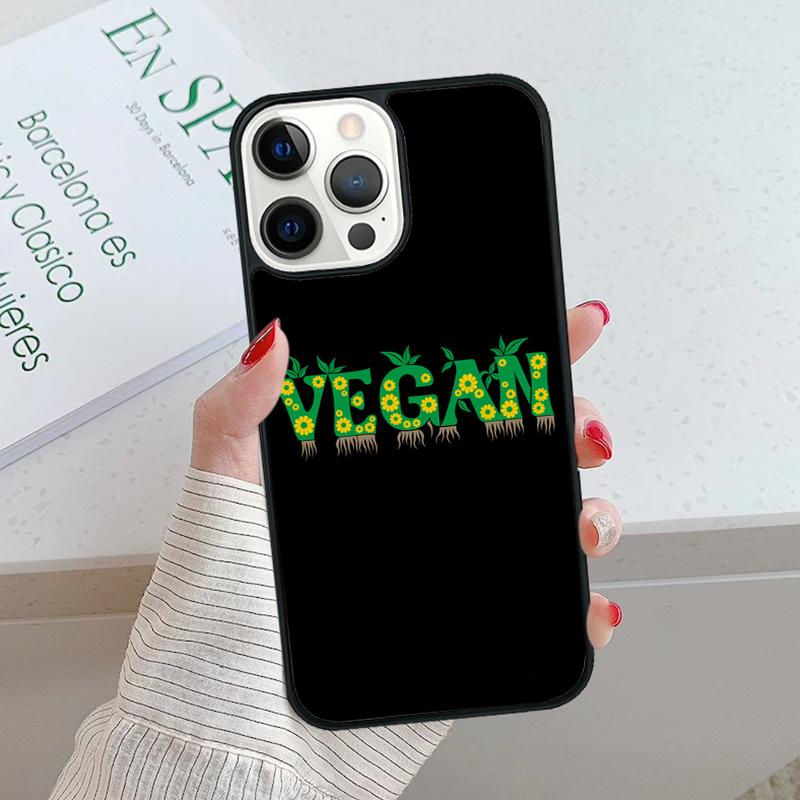 Vegan Vegetarian Phone Case Cover For iPhone 17 Air 15 16 16e 14 13 Pro Coque 12 11 Pro Max For Apple PLUS Fundas