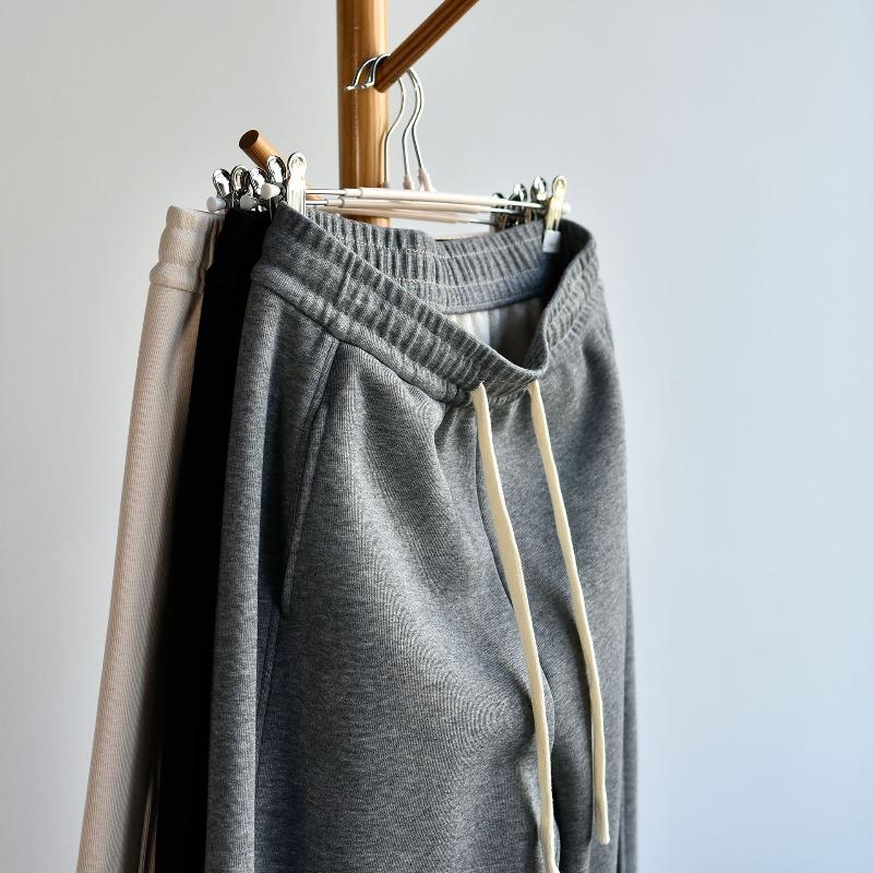[Gram cashmere wide-leg pants] Winter women's clothing imitation cashmere thermal loose sweatpants cotton straight tube high waist and thin