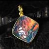 Multicolor 37.55Ct Natural Opal CERTIFIED 18K Gold Plated Square Cushion Pendant MY.PDG-330-NS