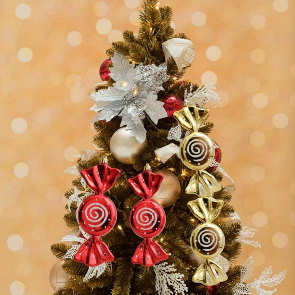 Weihnachts-Hängebonbon-Ornamente Kunststoff Bunte Zeichnungen Feiertagsanhänger Zuckerstangen-Ornamente Dekorative Kugeln Wohnungsdekorationen