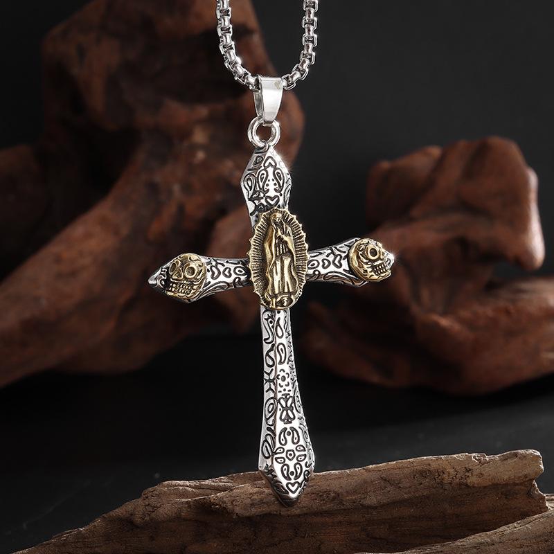 Virgin Cross Women's Clavicle Chain Fashion New Men's Jewelry High-Level Simple Pendant Necklace