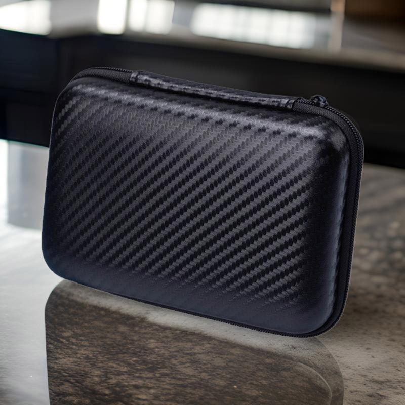 EVA Bag with Mesh Pocket Handheld Game Console Black Carrying Case Scratchproof Case Shockproof Storage Box for RG34XX