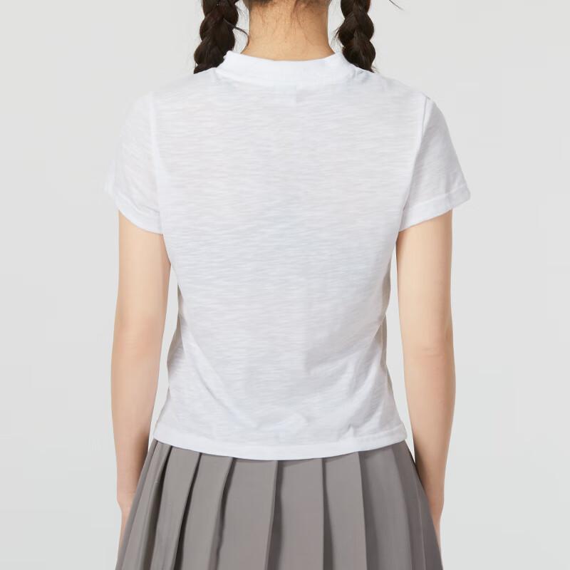 Puma Dare To Tee Logo Pattern Casual Sports Slim Fit Crew Neck Short Sleeve T-Shirt Women Tops White 628241-02