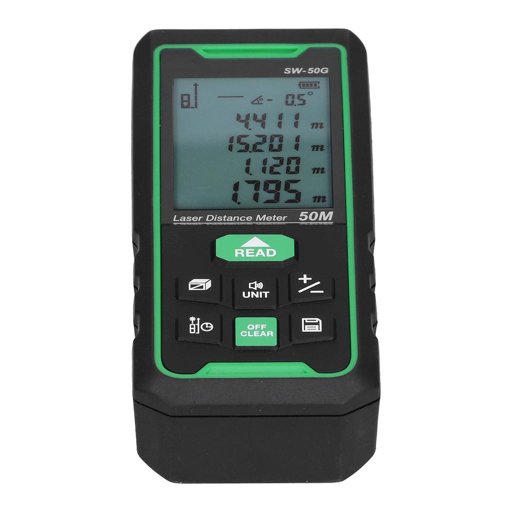 SW‑50G Green Light Rangefinder Portable Handheld Laser Distance Meter for Indoor Outdoor