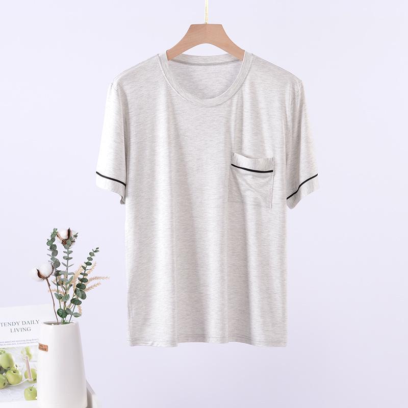 Men's Summer Modal Short-Sleeve Pajama Top - Casual and Lightweight Homewear