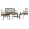 Vidaxl 4-Cz. Set da Giardino, Cuscini, Rattan PE Grigio