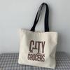 Large Capacity Canvas Bag Shoulder Simple Letter Bag