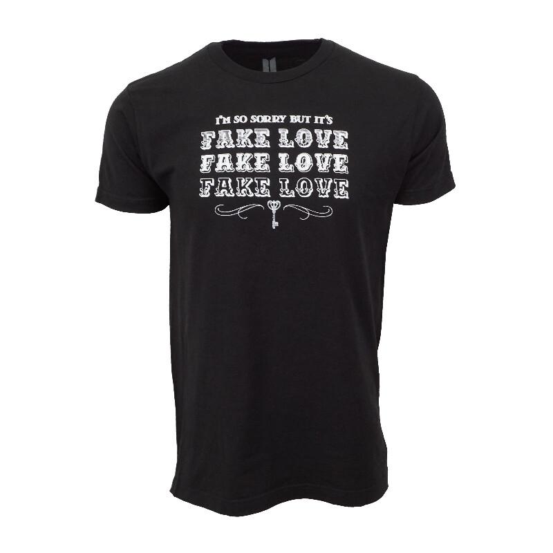 FAKE LOVE MENS T SHIRT BLACK S